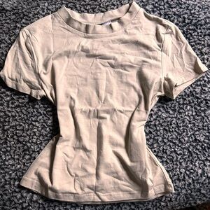 Cream and tan baby tee